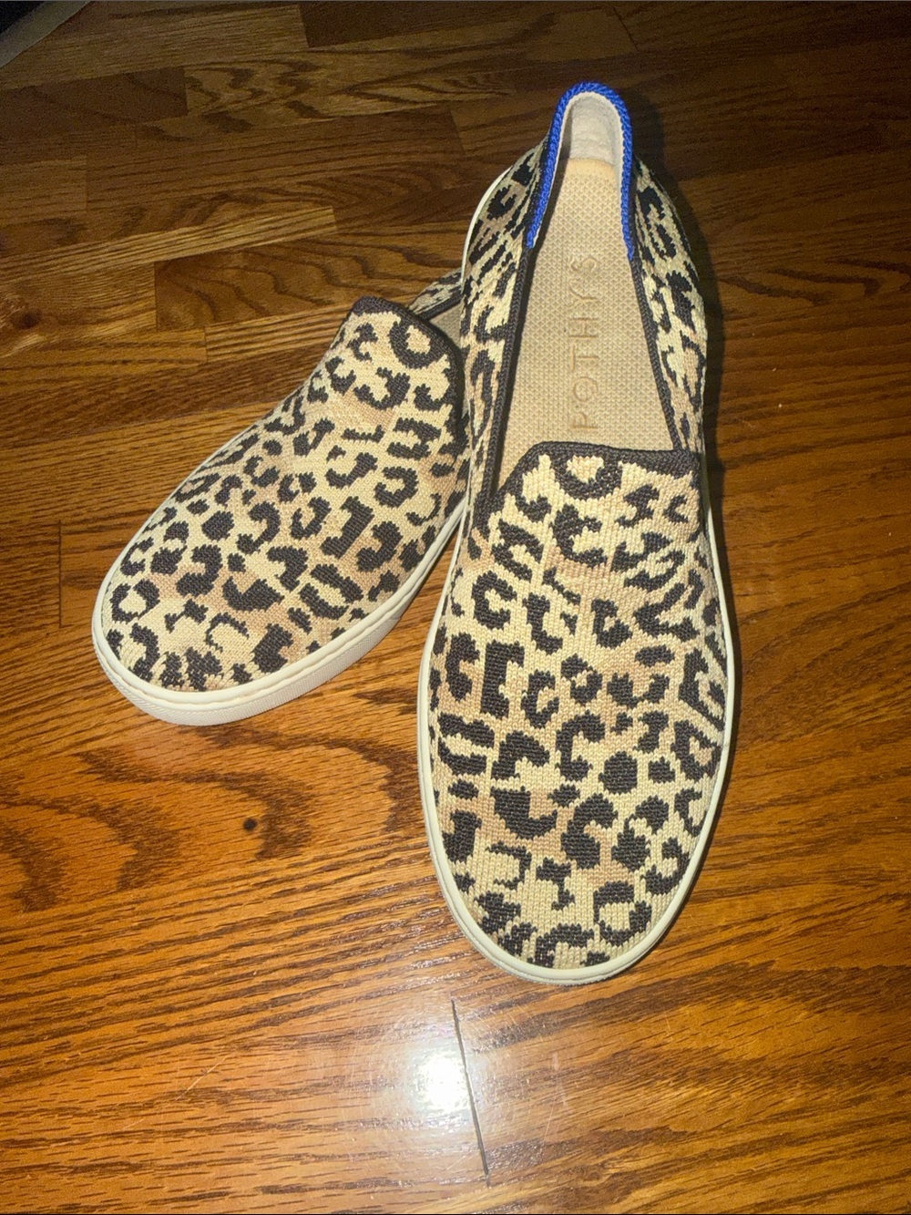 Rothy's Leopard Print Slip-On Sneakers in Camo Cat Limited/retired print